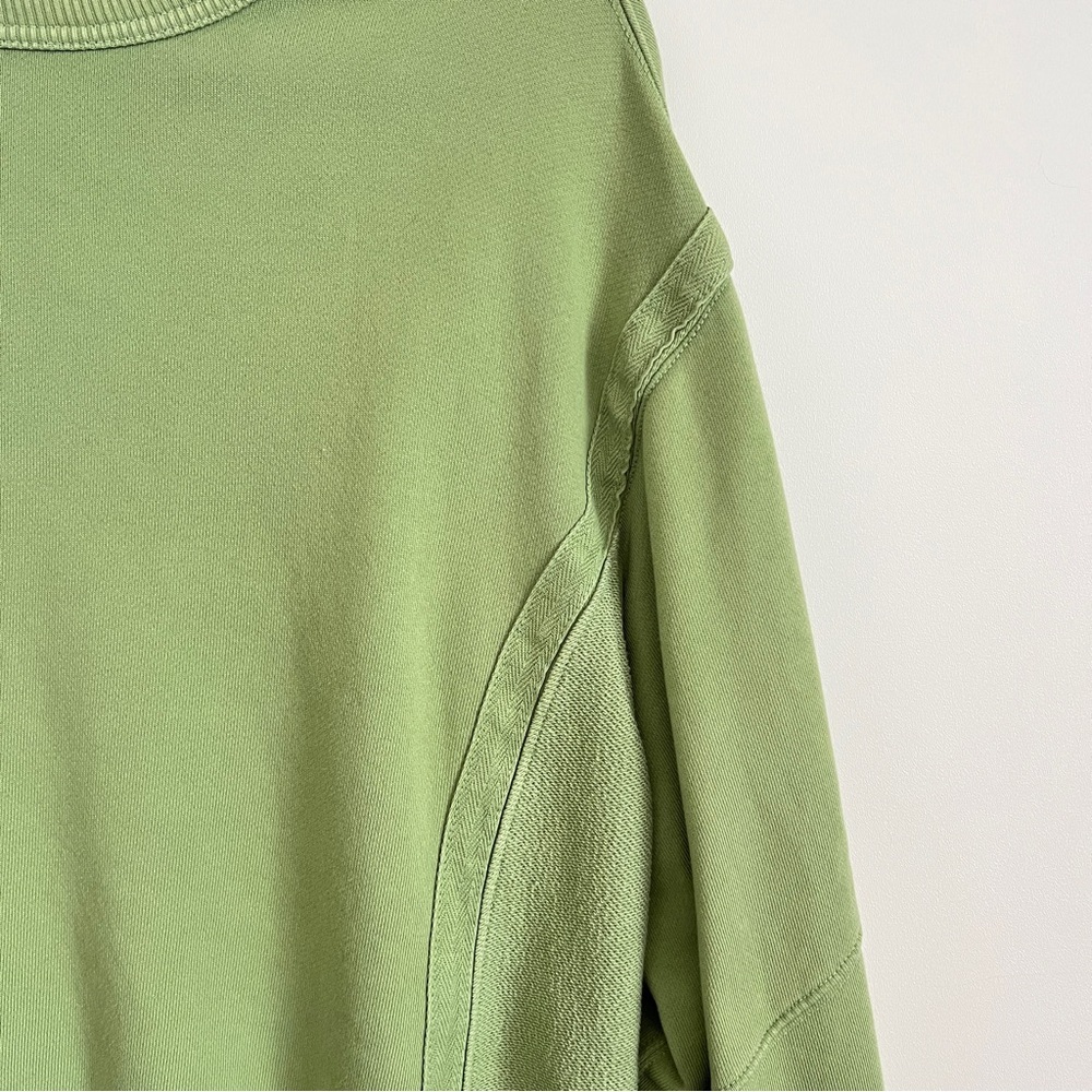 Aerie Keep it Light Crochet Crew Sweatshirt Oversized Green Size XXS Cozy - Picture 5 of 14
